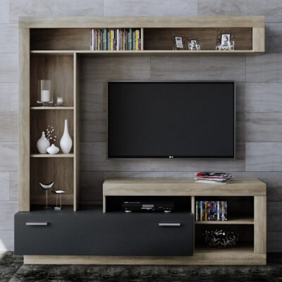 GAMMA ΣΥΝΘΕΤΟ SONOMA ΣΚΟΥΡΟ ΓΚΡΙ ΣΚΟΥΡΟ 165x42xH171cm