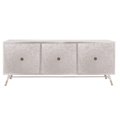 MARGARET ΜΠΟΥΦΕΣ 3ΠΟΡΤΕΣ ΛΕΥΚΟ ΧΡΥΣΟ 180x40xH80cm