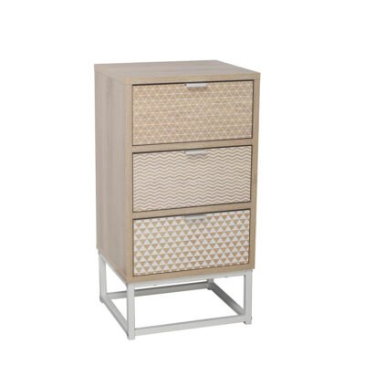 NAK ΚΟΜΟΔΙΝΟ 3ΣΥΡΤΑΡΙΑ SONOMA ΜΕ PATTERN 34x29xH65cm