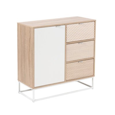 NAK ΚΟΜΟΤΑ 3ΣΥΡΤΑΡΙΑ SONOMA ΜΕ PATTERN ΛΕΥΚΟ 80x35xH82cm