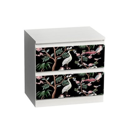 EXOTIC ΚΟΜΟΔΙΝΟ 2ΣΥΡΤΑΡΙΑ ΛΕΥΚΟ OAK ΜΕ PATTERN 51x36xH46,2cm