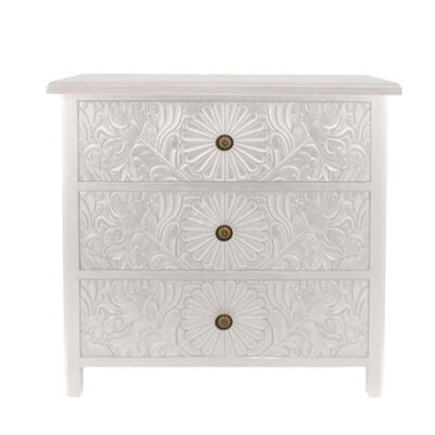 MARGARET ΚΟΜΟΤΑ 3ΣΥΡΤΑΡΙΑ ΛΕΥΚΟ 80x35xH81cm