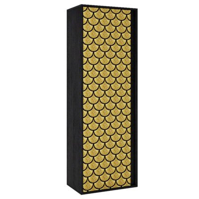 GOLDFISH ΝΤΟΥΛΑΠΑ-ΠΑΠΟΥΤΣΟΘΗΚΗ ΜΑΥΡΟ OAK ΜΕ PATTERN 60x38xH175cm