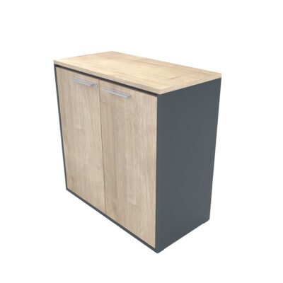 BLOCK 80 ΒΙΒΛΙΟΘΗΚΗ 2ΠΟΡΤΕΣ SONOMA ΓΚΡΙ ΣΚΟΥΡΟ 80x40xH80cm