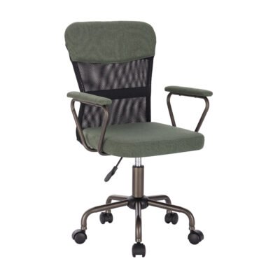 BELL ΚΑΡΕΚΛΑ ΓΡΑΦΕΙΟΥ ΠΡΑΣΙΝΟ ΣΚΟΥΡΟ GUNMETAL 57x50,5xH97cm