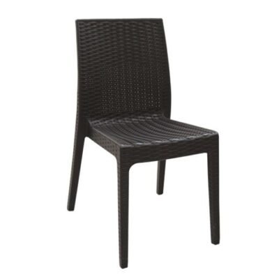 DAFNE Καρέκλα Τραπεζαρίας Κήπου Στοιβαζόμενη, PP Rattan Look UV Protection, Καφέ