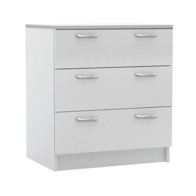 DECON Συρταριέρα με 3 Συρτάρια, Απόχρωση Άσπρο