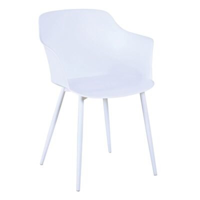 GLORIA Πολυθρόνα Μέταλλο Βαφή Άσπρο, PP-UV Άσπρο