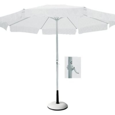 ΟΜΠΡΕΛΑ Σκελετός Αλουμινίου Βαφή Άσπρο - Ύφασμα Άσπρο